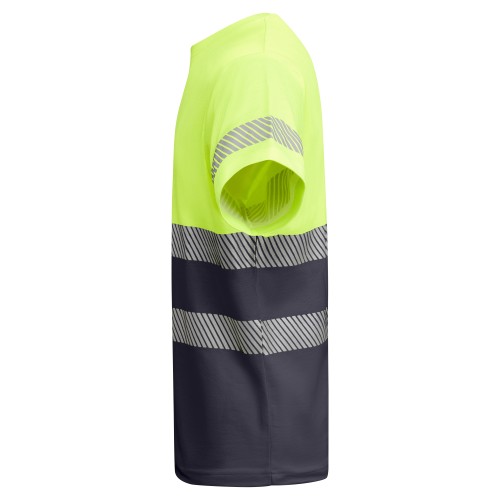 Koszulka robocza odblaskowa HIGH VIS 170 g z nadrukiem DTF Żółty/Granatowy Fluorescencyjny  3