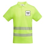 Koszulka Polo robocza odblaskowa HIGH VIS 170 g z nadrukiem DTF Żółty Fluorescencyjny