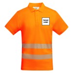 Koszulka Polo robocza odblaskowa HIGH VIS 170 g z nadrukiem DTF Pomarańczowy Fluorescencyjny