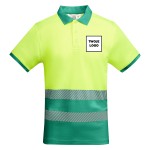 Koszulka Polo robocza odblaskowa HIGH VIS 170 g z nadrukiem DTF Żółty/Zielony Fluorescencyjny 