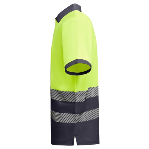 Koszulka Polo robocza odblaskowa HIGH VIS 170 g z nadrukiem DTF Żółty/Grafitowy Fluorescencyjny 3