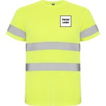 Koszulka robocza odblaskowa 100% poliester 130 g HIGH VIS z nadrukiem DTF Żółty Fluorescencyjny