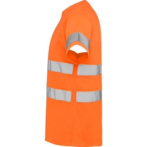 Koszulka robocza odblaskowa 100% poliester 130 g HIGH VIS z nadrukiem DTF Pomarańczowy Fluorescencyjny 3