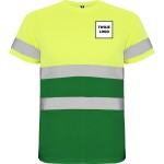 Koszulka robocza odblaskowa 100% poliester 130 g HIGH VIS z nadrukiem DTF Żółty/Zielony Fluorescencyjny 