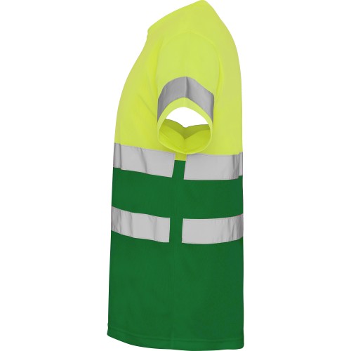 Koszulka robocza odblaskowa 100% poliester 130 g HIGH VIS z nadrukiem DTF Żółty/Zielony Fluorescencyjny  3