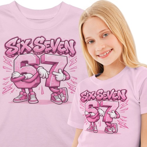 Koszulka dziecięca z nadrukiem 67 Six Seven – bawełniany t-shirt Steal a Brainrot