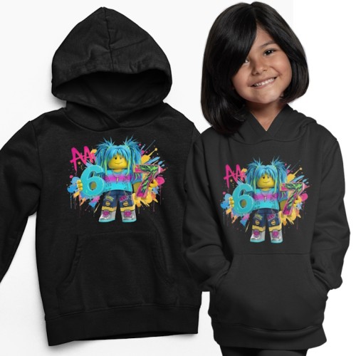 Bluza dla dziecka z kapturem 67 Six Seven – bluza gamingowa w stylu Roblox 1