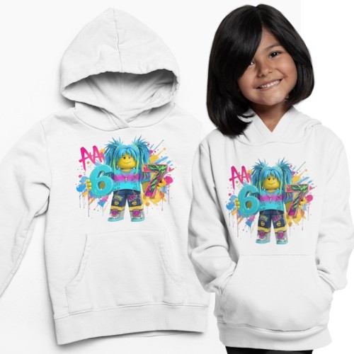 Bluza dla dziecka z kapturem 67 Six Seven – bluza gamingowa w stylu Roblox 5