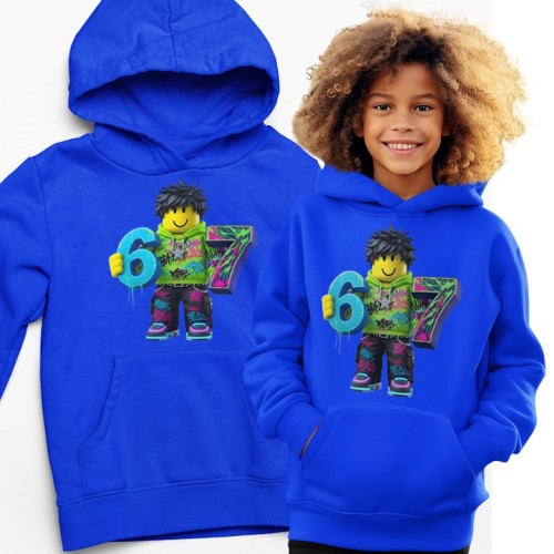 Bluza dziecięca z kapturem 67 Six Seven w stylu Roblox – bluza dla dziecka na prezent 1