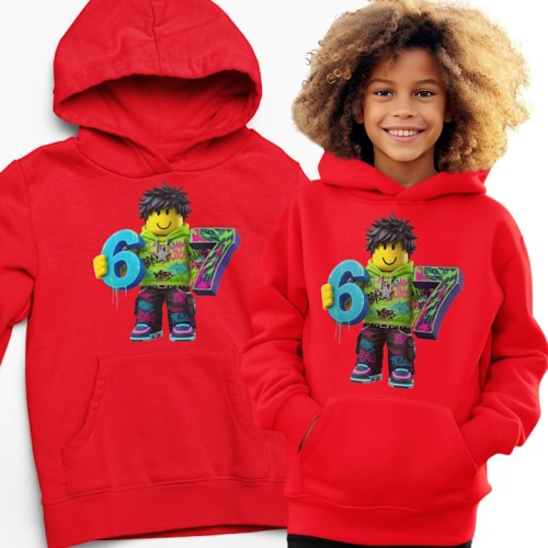 Bluza dziecięca z kapturem 67 Six Seven w stylu Roblox – bluza dla dziecka na prezent 3