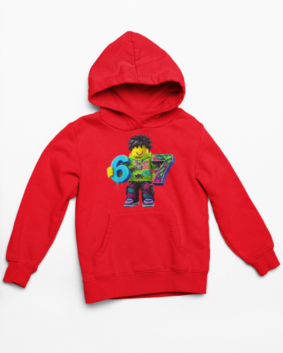 Bluza dziecięca z kapturem 67 Six Seven w stylu Roblox – bluza dla dziecka na prezent 4