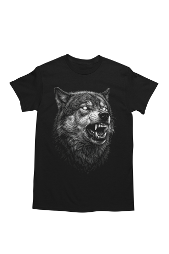 Koszulka męska wilk wolf czarna koszulka z wilkiem drapieżnik natura 2