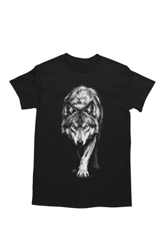 Koszulka z wilkiem męska – czarny t-shirt wolf dzika natura 2