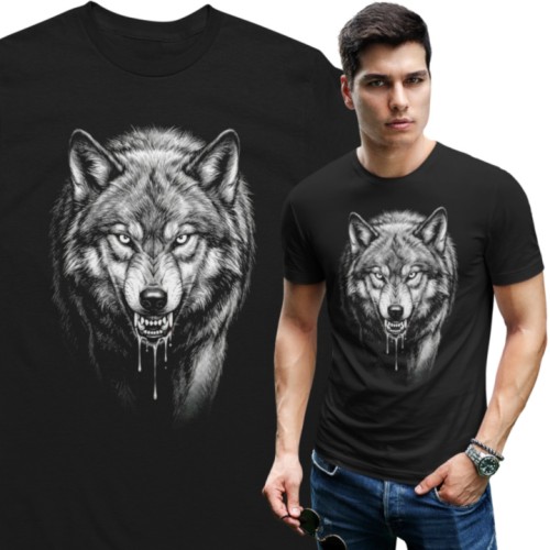 T-shirt męski z wilkiem – koszulka wolf natura i las