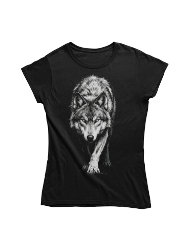 Koszulka damska wilk wilczyca wolf drapieżnik czarna z wilkiem 2