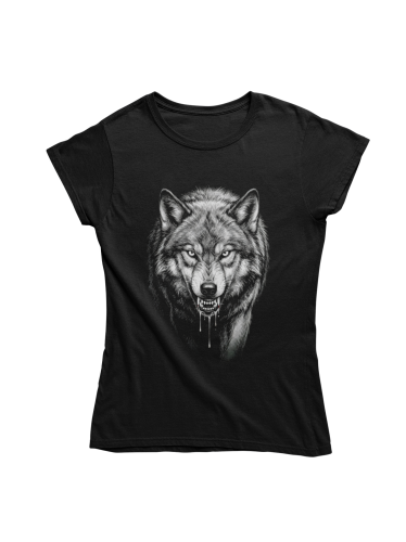 Koszulka damska wilk wilczyca drapieżnik wolf czarna koszulka wilk 2