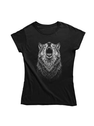 Koszulka damska wilk wilczyca wolf czarna koszulka z wilkiem 2