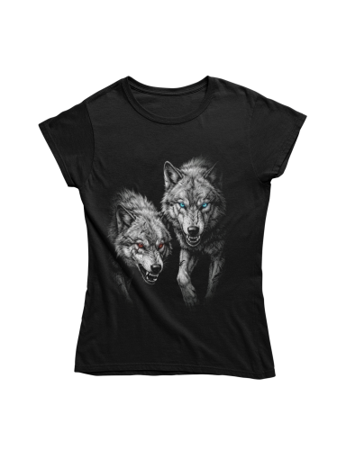 Koszulka damska wilk wilczyca wolf czarna koszulka z wilkami 2