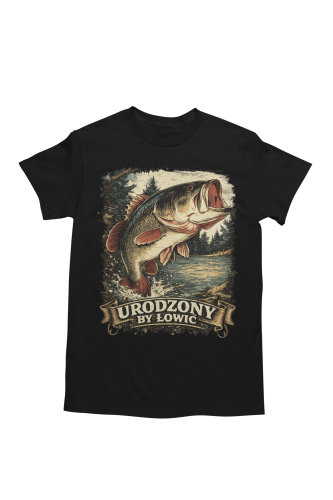 Męska koszulka wędkarska na ryby Urodzony by łowić prezent 2