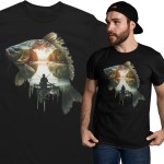 Męska koszulka wędkarska na ryby drapieżnik prezent dla wędkarza