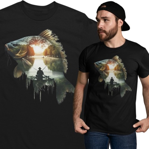 Męska koszulka wędkarska na ryby drapieżnik prezent dla wędkarza 1