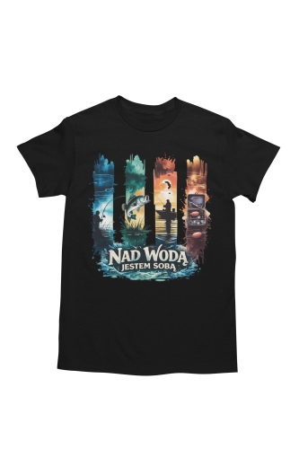 Męska koszulka wędkarska na ryby Nad Wodą jestem sobą prezent 2