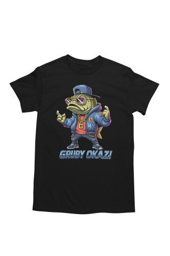 Męska koszulka wędkarska na ryby Gruby Okaz śmieszna prezent 2