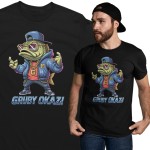 Męska koszulka wędkarska na ryby Gruby Okaz śmieszna prezent