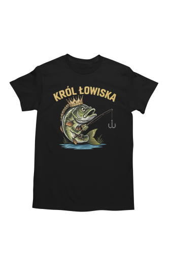 Męska koszulka wędkarska na ryby Król Łowiska prezent dla wędkarza 2