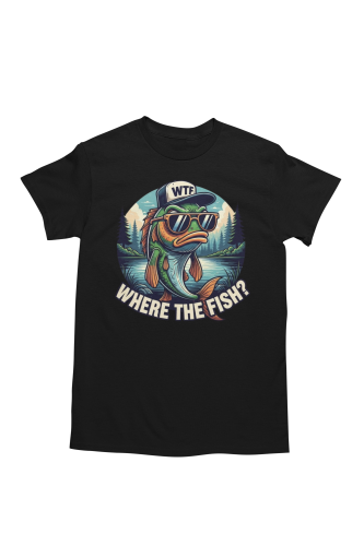 Męska koszulka wędkarska Where The Fish śmieszna na ryby 2