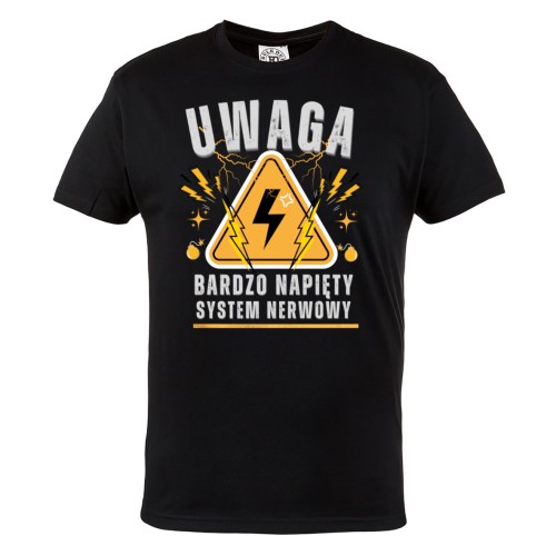 Koszulka męska z napisem „Napięty System Nerwowy” – śmieszna koszulka na prezent dla faceta 2