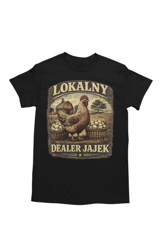 Koszulka męska „Lokalny Dealer Jajek” – śmieszna koszulka dla rolnika na prezent 2