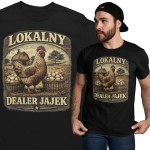 Koszulka męska „Lokalny Dealer Jajek” – śmieszna koszulka dla rolnika na prezent