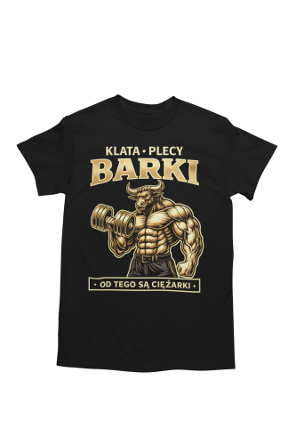 Koszulka męska „Klata Plecy Barki” – śmieszna koszulka treningowa na siłownię dla faceta 2
