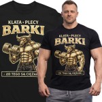 Koszulka męska „Klata Plecy Barki” – śmieszna koszulka treningowa na siłownię dla faceta