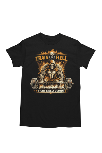 Koszulka męska treningowa „Train Like Hell” – motywacyjna koszulka na siłownię gym dla trenujących 2