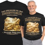 Koszulka męska „Oficjalnie na Emeryturze” – śmieszna koszulka na prezent dla emeryta