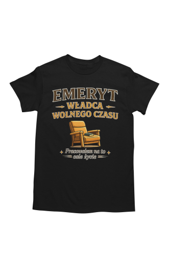 Koszulka męska „Władca Wolnego Czasu” – śmieszna koszulka emeryt, prezent dla emeryta 2