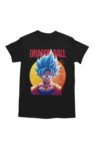 Koszulka męska Dragon Ball Z Son Goku Blue – koszulka anime manga na siłownię gym dla fana Dragon Ball 2