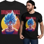 Koszulka męska Dragon Ball Z Son Goku Blue – koszulka anime manga na siłownię gym dla fana Dragon Ball