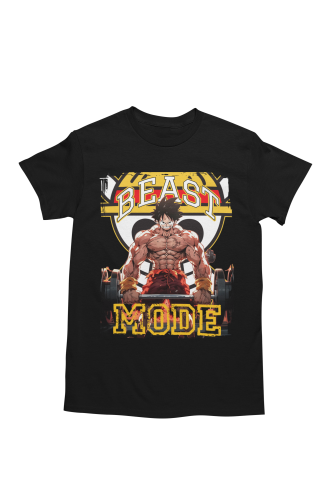 Koszulka męska One Piece Luffy „Beast Mode” – koszulka anime manga na siłownię gym dla fana One Piece 2