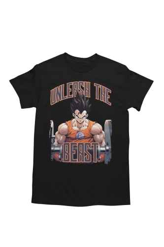 Koszulka męska Dragon Ball Z Gohan „Unleash The Beast” – koszulka anime na siłownię gym dla fana DBZ 2