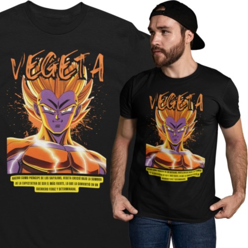 Koszulka męska Dragon Ball Vegeta Super Saiyan – koszulka anime manga streetwear dla fana DBZ 1