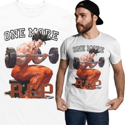 Koszulka męska Dragon Ball Z Goku „Rep Mode” – koszulka anime manga na siłownię gym dla fana DBZ 1