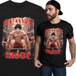Koszulka męska One Piece Luffy „Beast Mode” – koszulka anime manga na siłownię gym dla fana One Piece