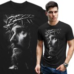 Koszulka męska religijna Jezus Chrystus – czarna koszulka chrześcijańska na Wielkanoc