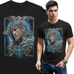 Koszulka męska religijna Jezus Chrystus Krzyż – chrześcijańska koszulka z Jezusem