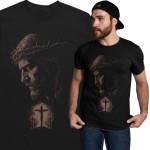 Koszulka męska religijna Jezus Chrystus Krzyż Golgota – chrześcijańska koszulka z Jezusem