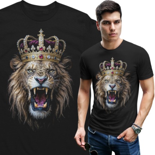 Koszulka chrześcijańska Lew Judy Król Jezus Chrystus – religijny t-shirt symbol wiary 1