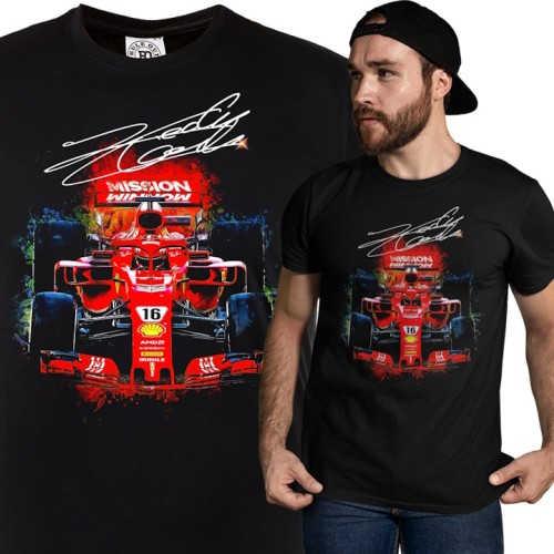 MĘSKA KOSZULKA FERRARI CHARLES LECLERC FORMUŁA 1 MOTORYZACYJNA 